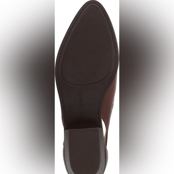 New! Lucky Brand Saddle  Myndo Leather Mules with Back Buckle Strap. Size 7.5 - Picture 15 of 15